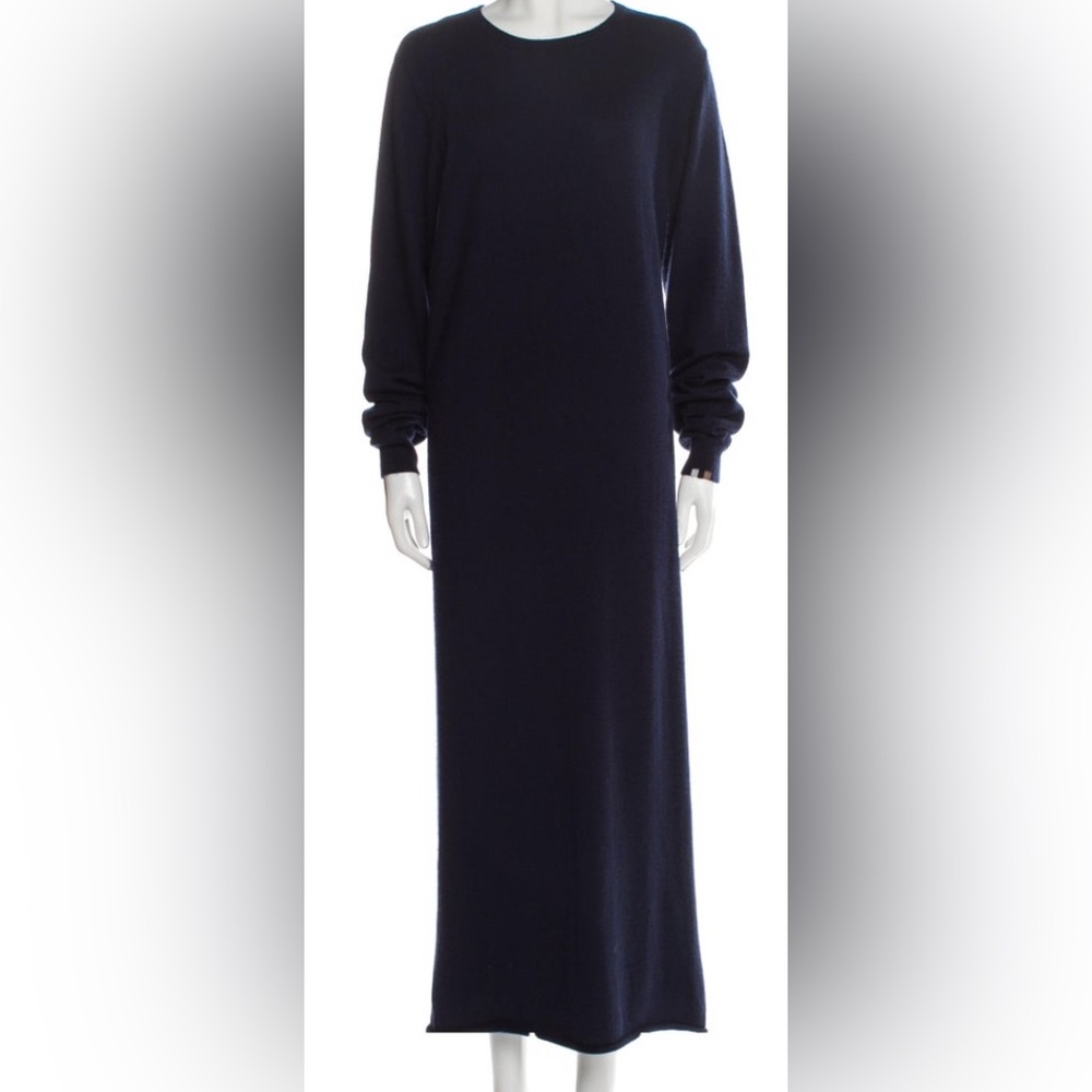 Elegant Navy Blue Long Sleeve Dress
